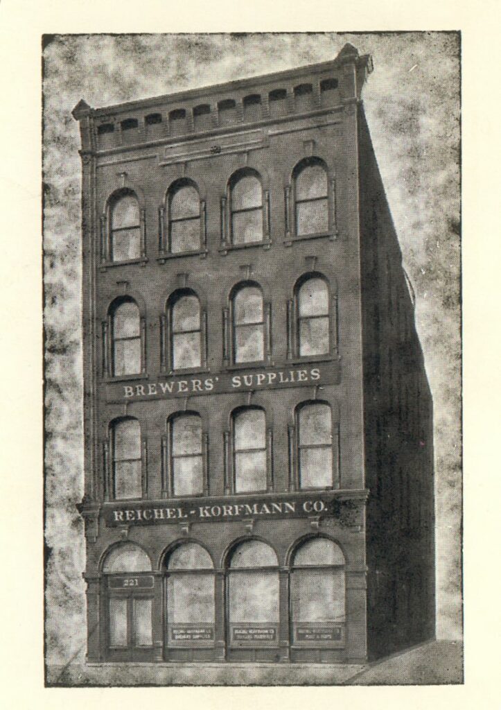 Black and white photo of Reichel-Korfmann Co. building from 1800s